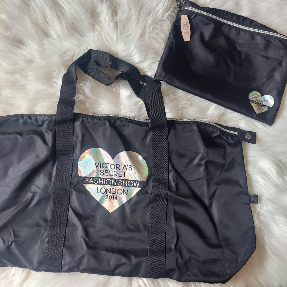 Victoria's Secret Black Tote and Pouch Set